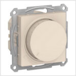 Светорегулятор (диммер) поворотно-нажимной, 400 Вт, мех., Бежевый