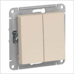 Systeme (Schneider) Electric ATLASDESIGN переключатель 2-клавишный, сх.6, 10АХ, механизм, Бежевый