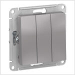 Выключатель 3- клавишный, сх.1+1+1, 10АХ, механизм, Алюминий AtlasDesign