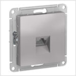 Розетка компьютерная RJ45, механизм, Алюминий AtlasDesign