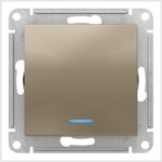 Выключатель 1-клавишный с подсветкой, сх.1а, 10АХ, механизм, Шампань AtlasDesign