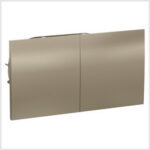 Розетка двойная с заземл. со штор. со сдвиж. крыш., 16А, в сборе, Шампань