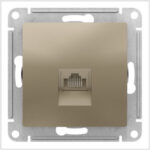 Розетка компьютерная RJ45, механизм, Шампань AtlasDesign
