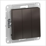 Выключатель 3-клавишный, сх.1+1+1, 10АХ, механизм, Мокко AtlasDesign