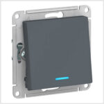 Выключатель 1-клавишный с подсветкой, сх.1а, 10АХ, механизм, Грифель AtlasDesign