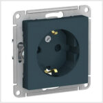 Розетка с заземлением, 16А, механизм, Изумруд