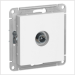 TV Розетка проходная 4DB, механизм, Белый AtlasDesign