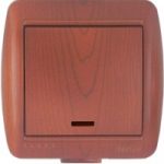 Lezard NATA выключатель 1 кл. с подс. Вишня