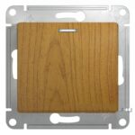 Schneider electric GLOSSA 1-клавишный ВЫКЛЮЧАТЕЛЬ с подсветкой, сх.1а, ДЕРЕВО ДУБ