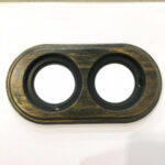 Bironi Рамка двухместная пластик Бронза