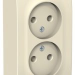 Schneider electric BLANCA РОЗЕТКА двойная без зазем. без штор. ИЗОЛ.ПЛ., 16А, 250В, МОЛОЧНЫЙ