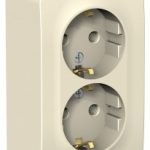 Schneider electric BLANCA РОЗЕТКА двойная с/з без штор.16А, 250В, МОЛОЧНЫЙ