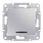 Schneider SEDNA выключатель 1кл. с подсв. алюминий