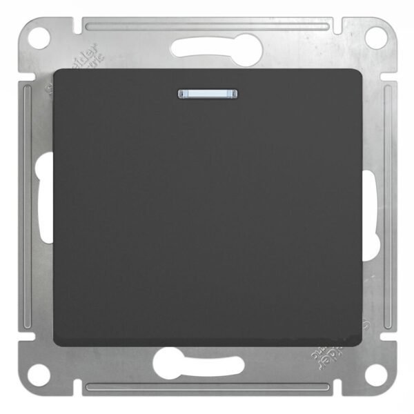 Schneider electric GLOSSA 1-клавишный ВЫКЛЮЧАТЕЛЬ с подсв. сх.1а, 10АХ, механизм, АНТРАЦИТ