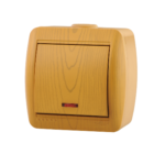 Lezard NATA выключатель 1 кл. с подс. Ольха