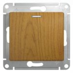 Schneider electric GLOSSA 1-клавишный ПЕРЕКЛЮЧАТЕЛЬ с подсветкой, сх.6а, ДЕРЕВО ДУБ