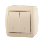 Lezard NATA выключатель 2 кл. проходной крем