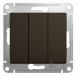 Schneider electric GLOSSA 3-клавишный ВЫКЛЮЧАТЕЛЬ, сх.3, 10АХ, механизм, ШОКОЛАД