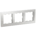 Schneider electric ATLASDESIGN NATURE 3-постовая РАМКА, МЕТАЛЛ СЕРЕБРО