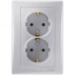 Schneider SEDNA розетка 2-я с/з алюминий