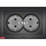 EL-BI Zena розетка с/з 2-ая черная