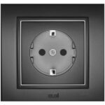 EL-BI Zena розетка с/з Черный механизм