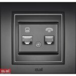 EL-BI Zena розетка TF евро + Компьютер Черный механизм