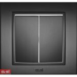 EL-BI Zena выключатель 2 кл. прох. Черный механизм