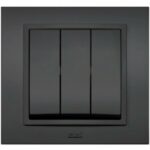 EL-BI Zena выключатель 3 кл. Черный механизм