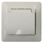 Schneider electric GLOSSA РОЗЕТКА с заземлением со шторками с крышкой, 16А, IP20, в сборе,ПЕРЛАМУТР