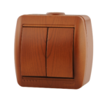 Lezard NATA выключатель 2 кл. Сосна