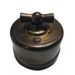 Bironi выключатель 2кл, пластик, Бронза