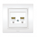 EL-BI Zena розетка комп. 2-ая белая механизм