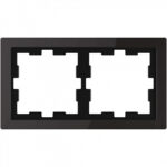 Рамка двойная Merten D-life черный оникс, стекло