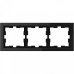 Рамка тройная Merten D-life черный оникс, стекло