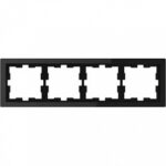 Рамка четверная Merten D-life черный оникс, стекло