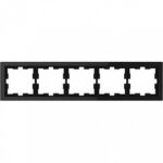 Рамка пятерная Merten D-life черный оникс, стекло