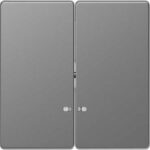 Клавиша двойная с окошком Merten D-life нержавеющая сталь MTN3420-6036