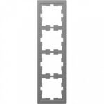 Рамка четверная Merten D-life нержавеющая сталь