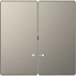 Клавиша двойная с окошком Merten D-life никель металл MTN3420-6050
