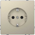 Розетка с заземлением и с защитой от детей 16 А / 250 В~ безвинтовые зажимы Merten D-life, сахара