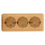 Schneider electric Этюд розетка 3-я с/з со шторкой сосна