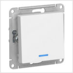 Переключатель 1-клавишный с подсветкой, сх.6а, 10АХ, механизам, Белый AtlasDesign