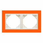 Efapel  2-х местная рамка, оранжевый/лед