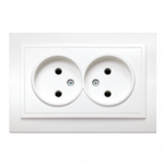 EL-BI Zena розетка 2-ая с/з белая