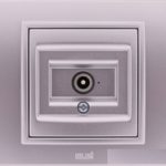 EL-BI Zena розетка ТV Серебро механизм