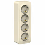 Schneider electric BLANCA РОЗЕТКА 4-я с/з со шторк. ИЗОЛ.ПЛ.,16А, 250В, МОЛОЧНЫЙ