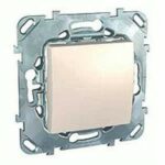 Выключатель одноклавишный, универс. (вкл/выкл с 2-х мест) 10 А / 250 В~ Schneider Unica кремовый