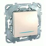 Выключатель одноклавишный с подсветкой, 10 А / 250 В~ Schneider Unica кремовый