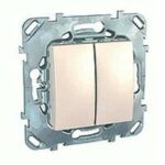Выключатель двухклавишный, 10 А / 250 В~, Schneider Unica кремовый